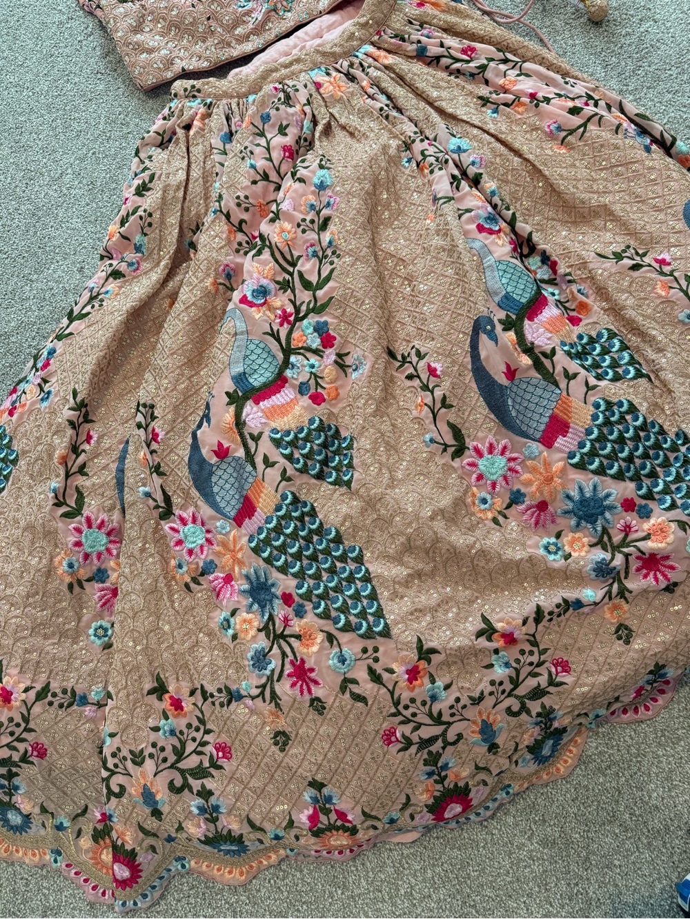 Pink Embroidered Lehenga - Picture 6 of 8
